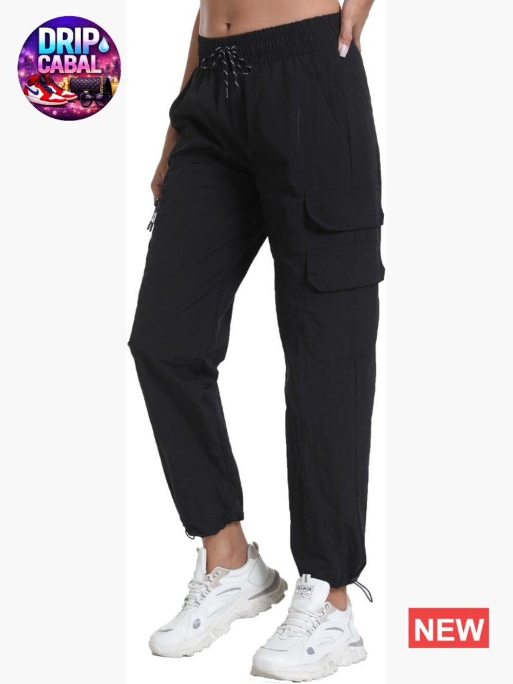 Joggers with Pockets, Water Resistant Lightweight Cargo Hiking Pants for Women